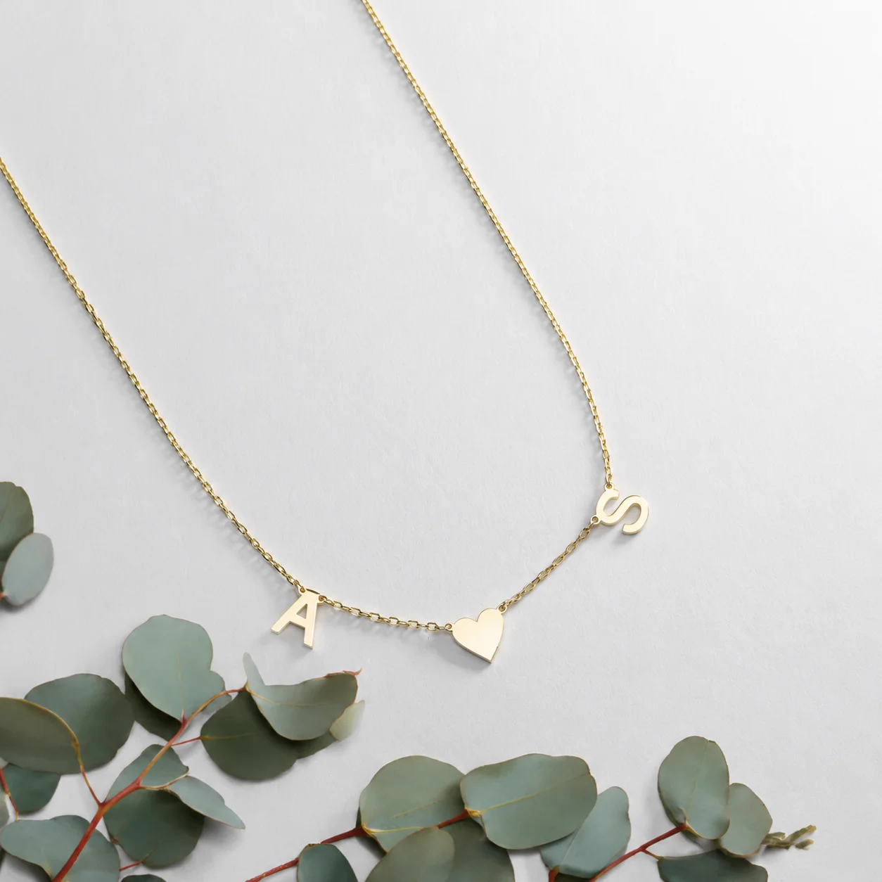 Couple Initial Tiny Alphabet Necklace For Women